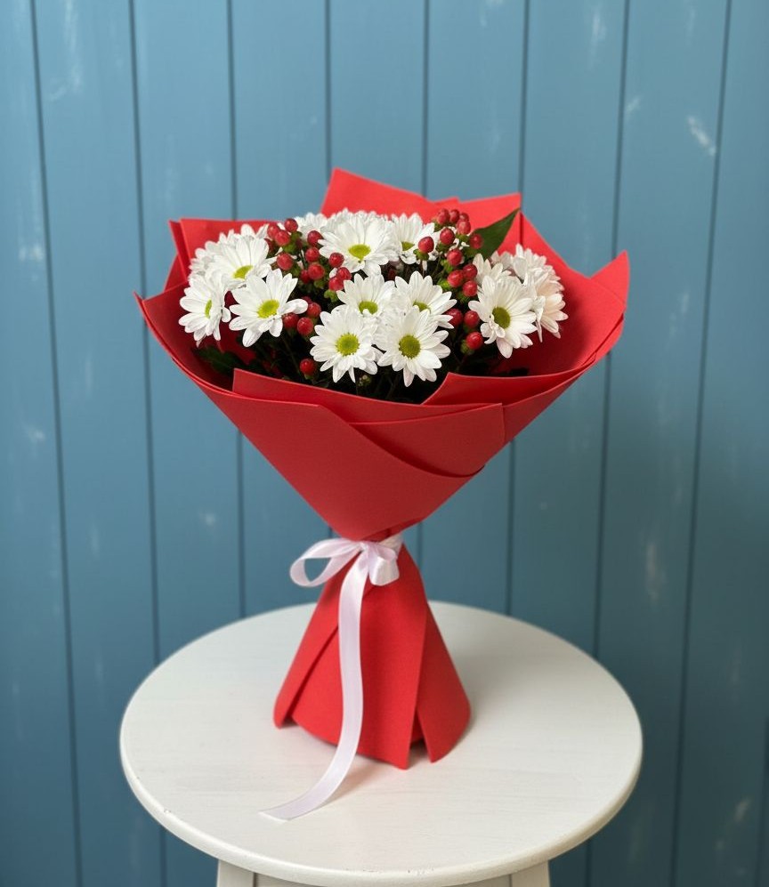 Букет цветов из: Хризантемы в Белая глина