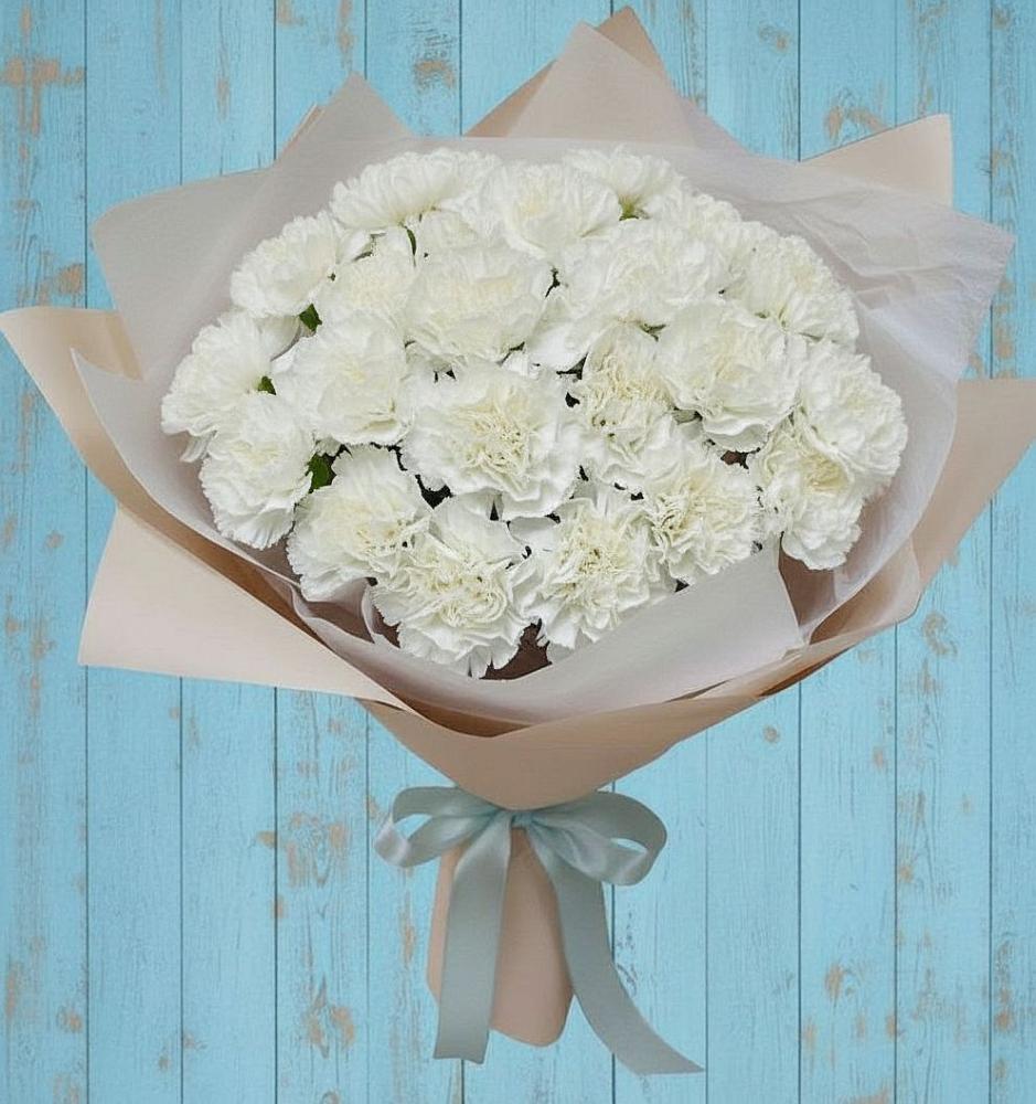 Букет цветов из: Гвоздики в Белая глина