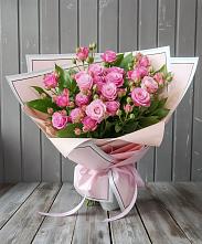 Букет Розовый кустик в Белая глина