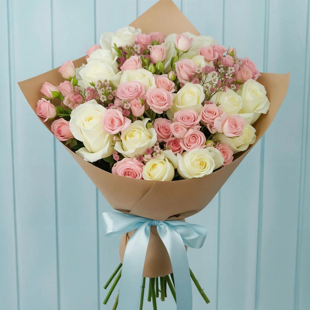 Букет цветов из: Розы в Белая глина