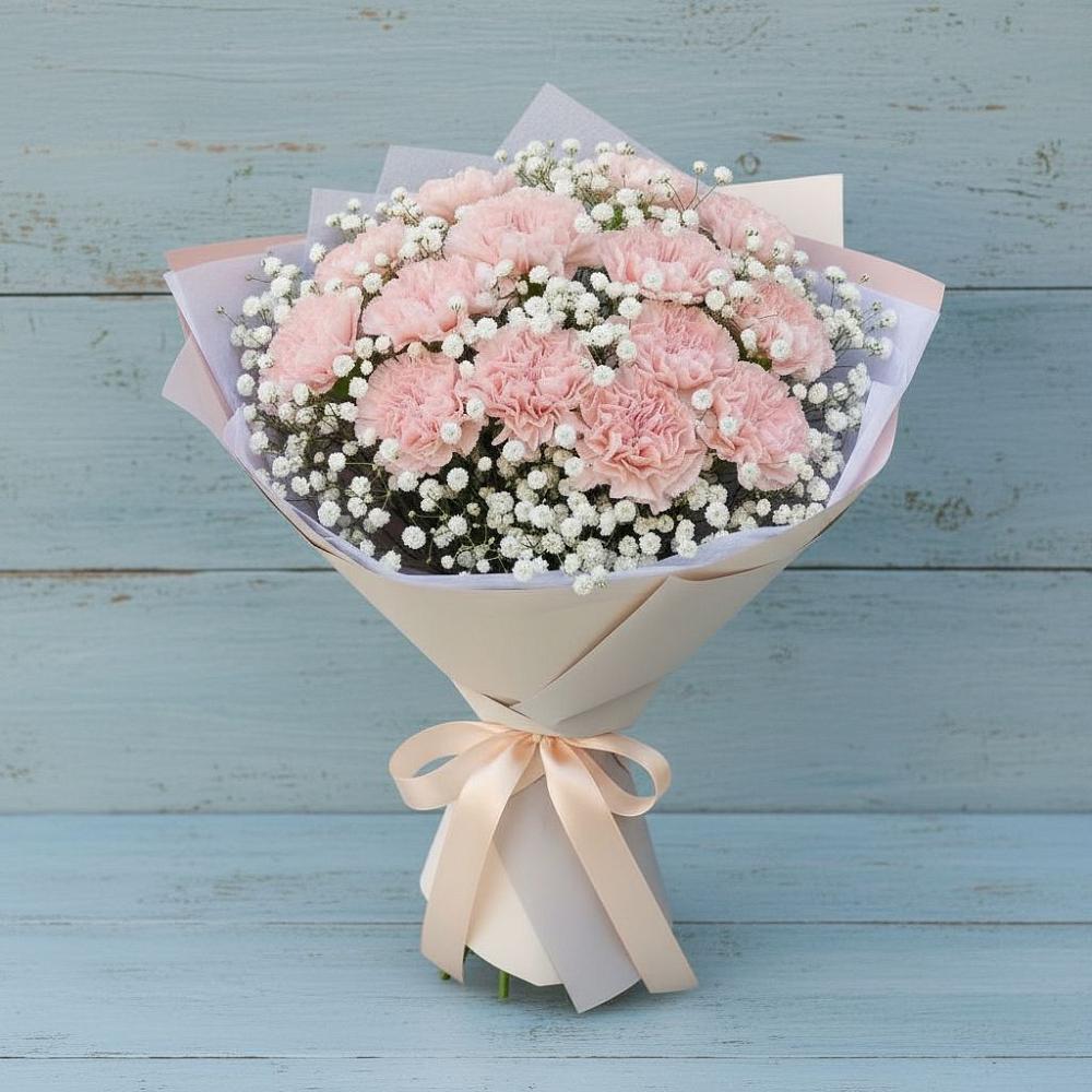 Букет цветов из: Гвоздики в Белая глина