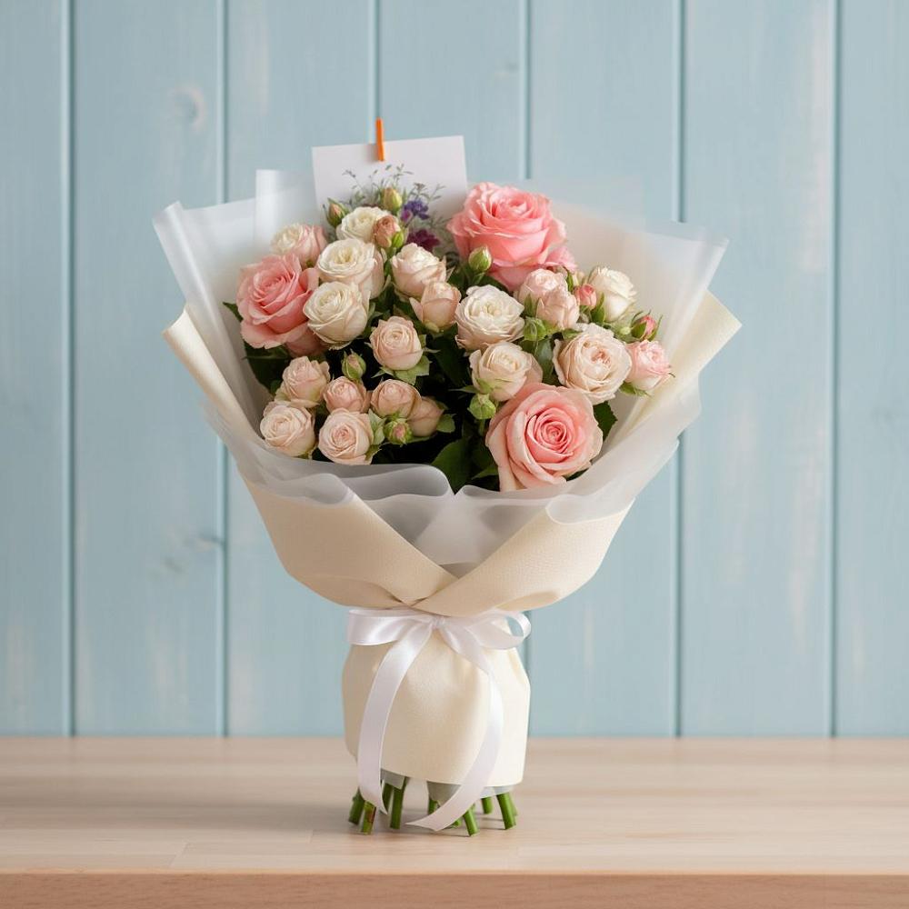 Букет цветов из: Розы в Белая глина