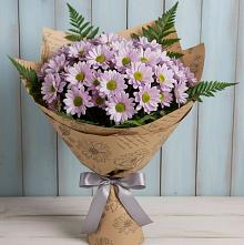 Букет цветов из:  Хризантемы #REPLACE_PRED# Белая глина