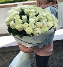 Букет 35 Белых роз #REPLACE_PRED# Белая глина