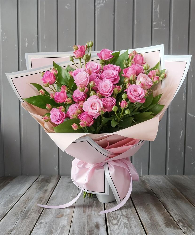 Букет Розовый кустик в Белая глина