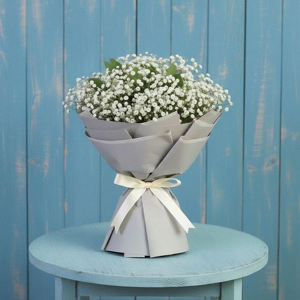 Букет цветов из: Гипсофила в Белая глина