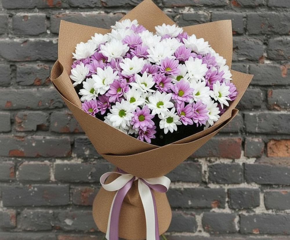 Букет цветов из: Хризантемы в Белая глина