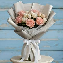 Букет цветов из:  Розы #REPLACE_PRED# Белая глина