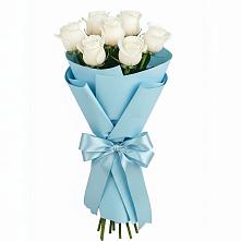 Букет 7 белых роз Проуд в Белая глина