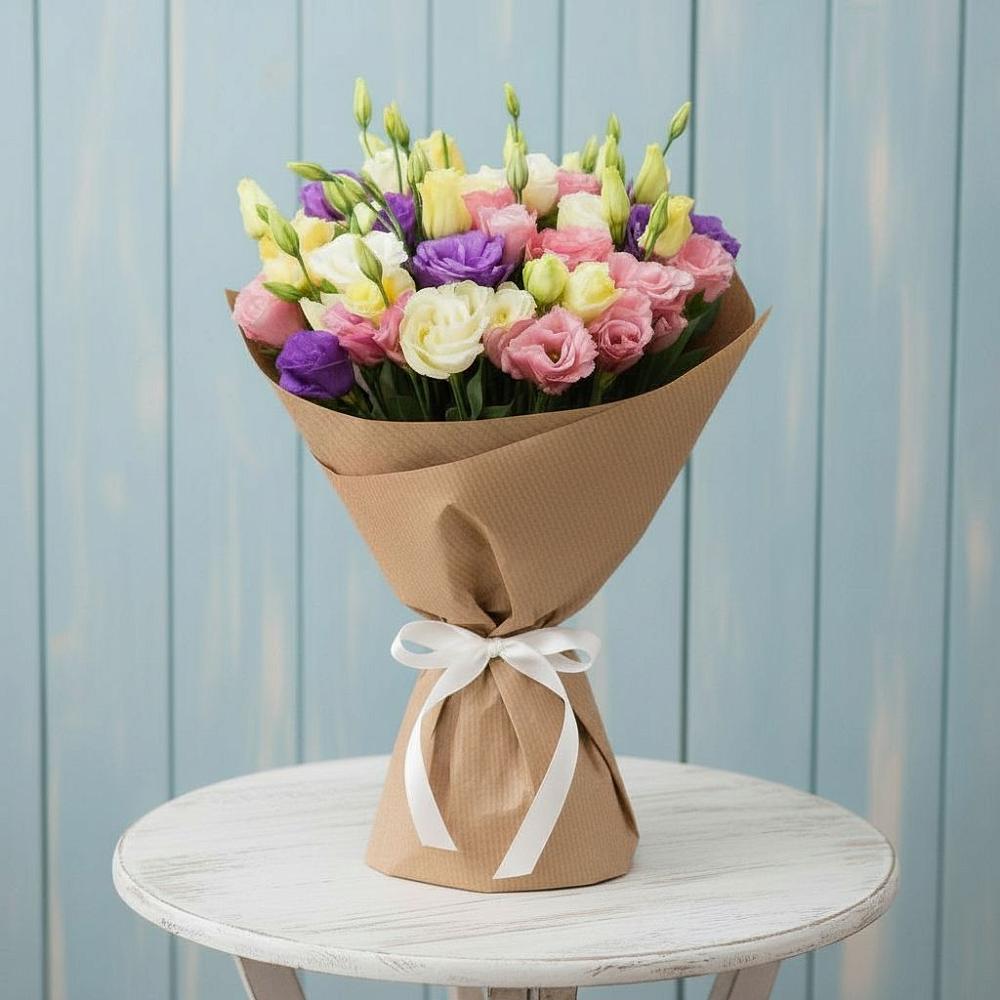 Букет цветов из: Лизиантусы в Белая глина