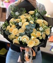 Букет цветов из:  Розы и Лизиантусы #REPLACE_PRED# Белая глина