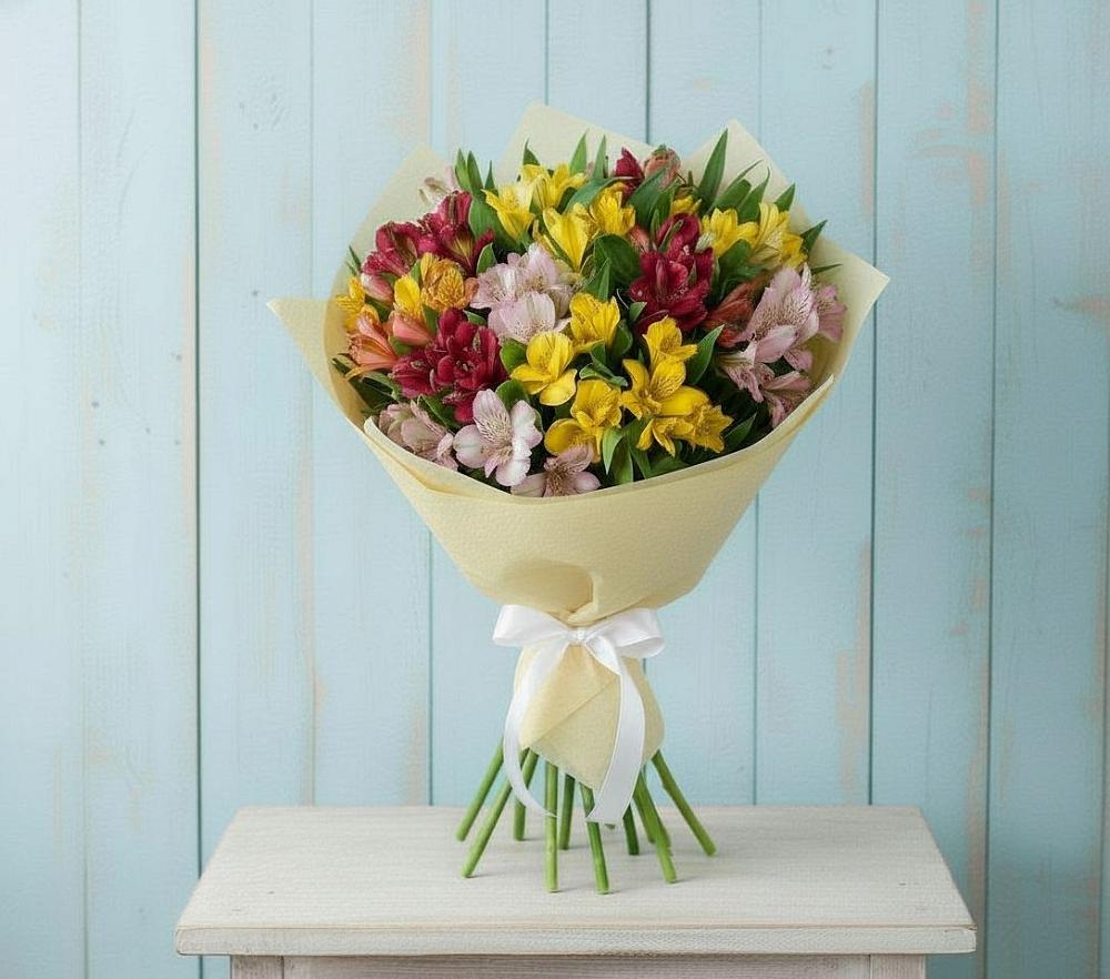 Букет цветов из: Альстромерии в Белая глина