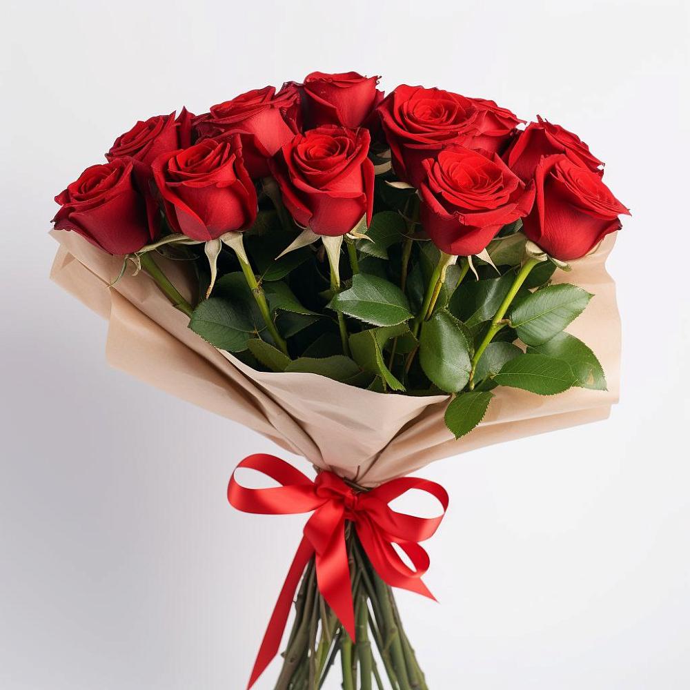 Букет 11 Красных роз Эдлесс Лав в Белая глина