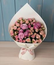 Букет цветов из:  Розы #REPLACE_PRED# Белая глина